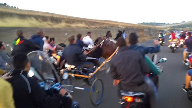 Un momento di una corsa di cavalli candestina a Catania, Italia (foto via @catania.meridionews.it)